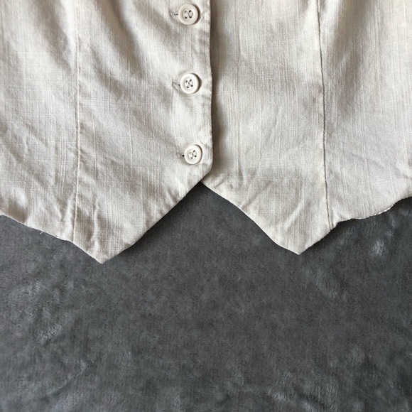 H&M Women Beige Sleeveless Top Vest Size L Office Career Business - Picture 7 of 12